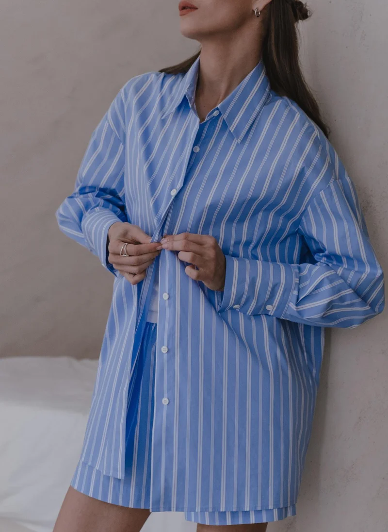 Lichi Striped loose shirt